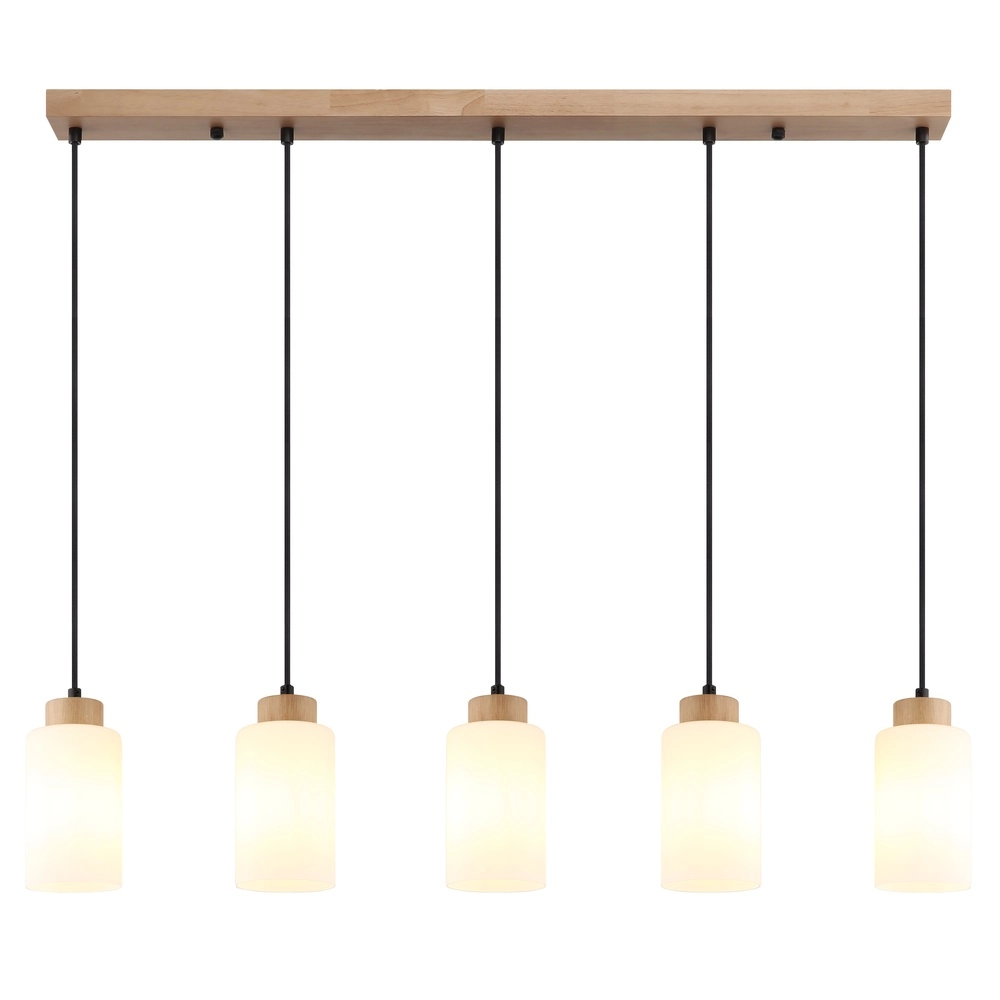 Pendant lamp Rowena 5-light wood Globo 9007371583249