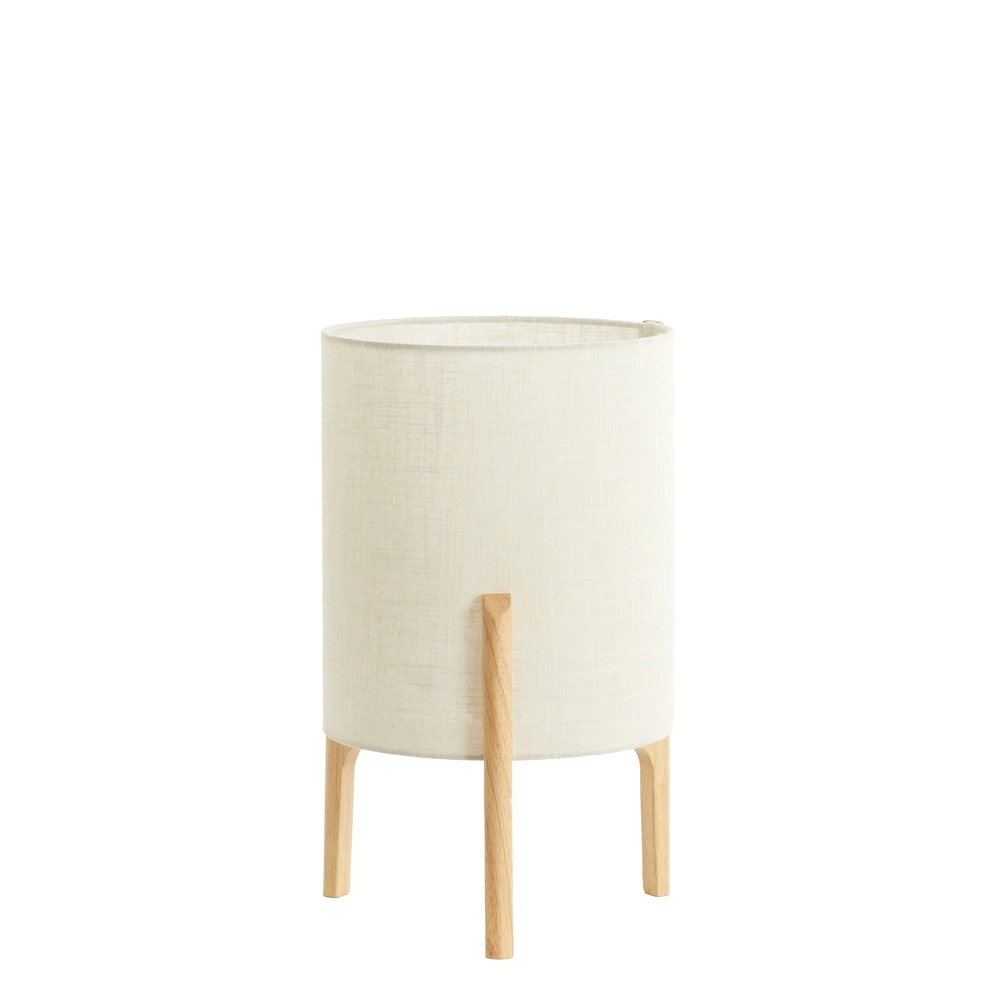 Table lamp Litto Ø 28cm - wood look with natural linen