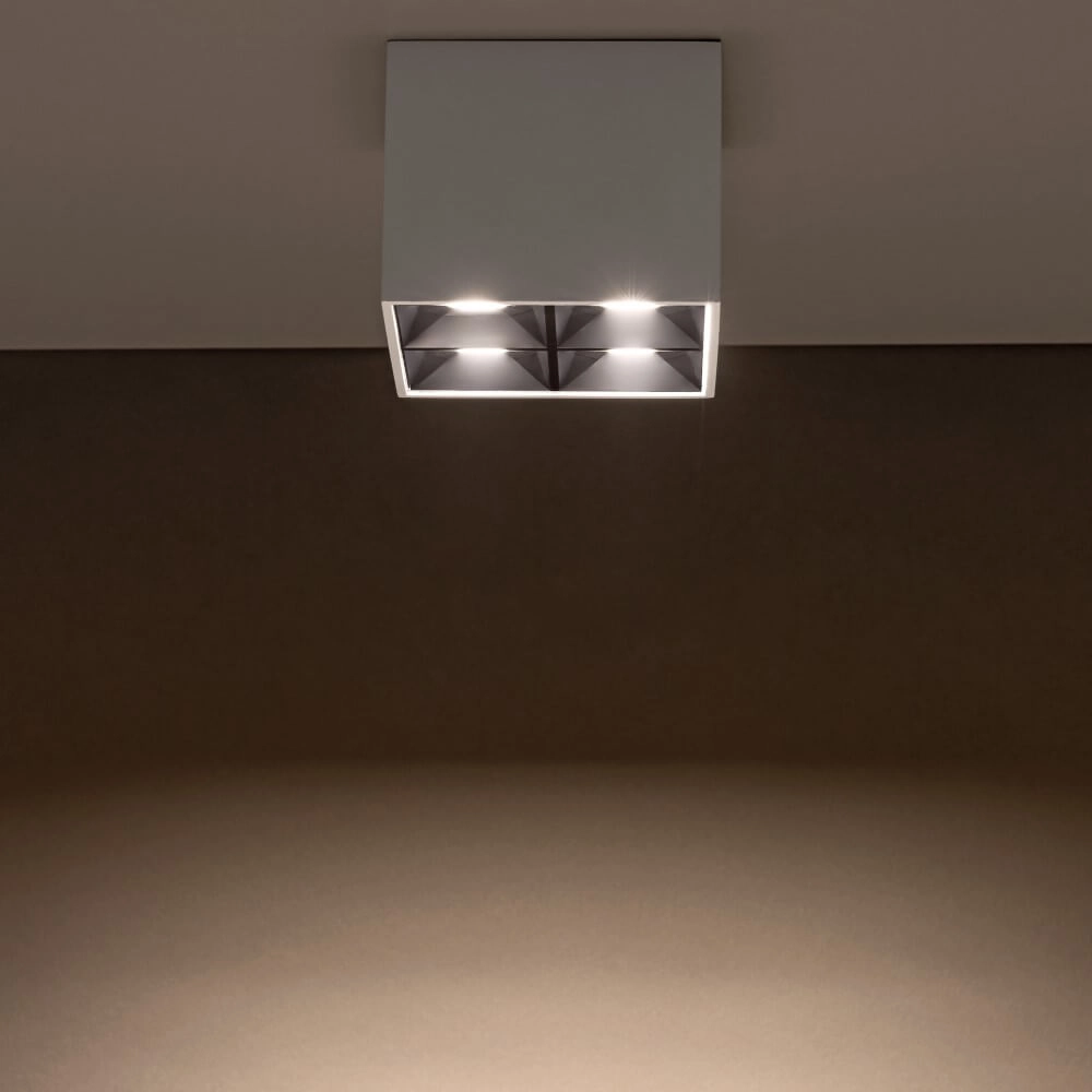 White surface-mounted spotlight Midi Led 2x2 LEDs - 3000K Lyora 5903139100472