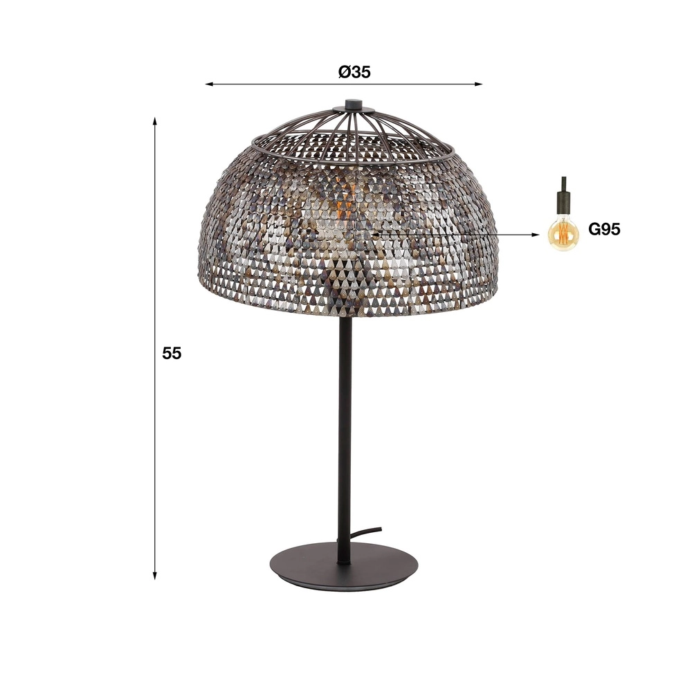Scale look table lamp Armor Ø 35cm Lyora 8716803512955