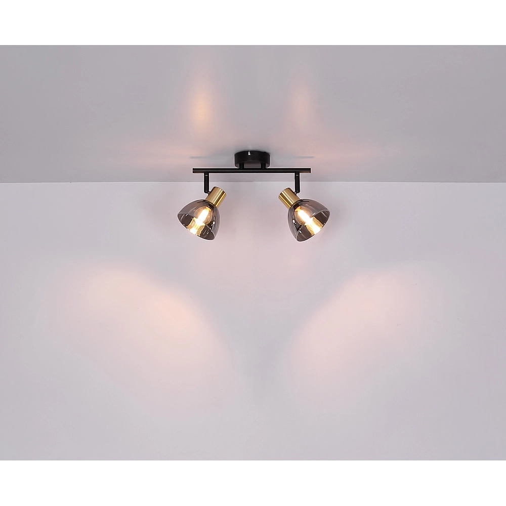 Design ceiling lamp Jay 2-light black with smoke Globo 9007371396399