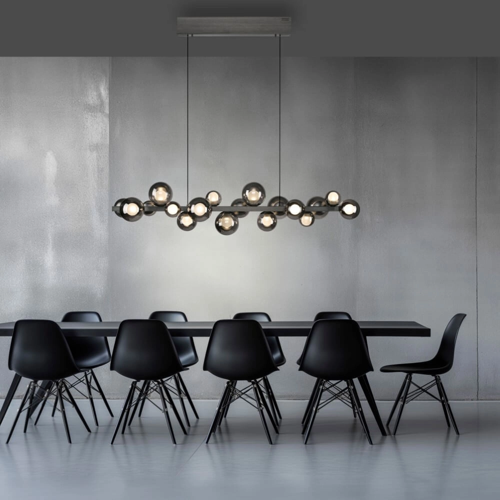 Unique hanging lamp Pure E-Popup 18-light gray Paul Neuhaus 4012248384411