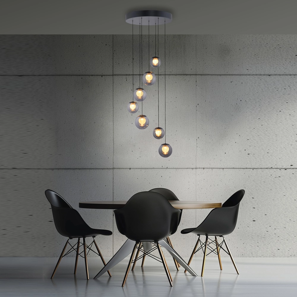 7-light pendant lamp Pure Popup mystic grey Paul Neuhaus 4012248396674
