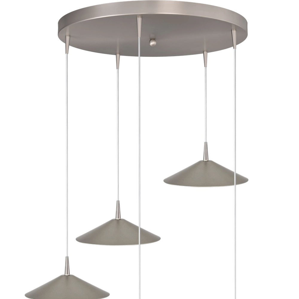 5-light pendant lamp Ceppo nickel Ø 22cm round Masterlight 8718121358789
