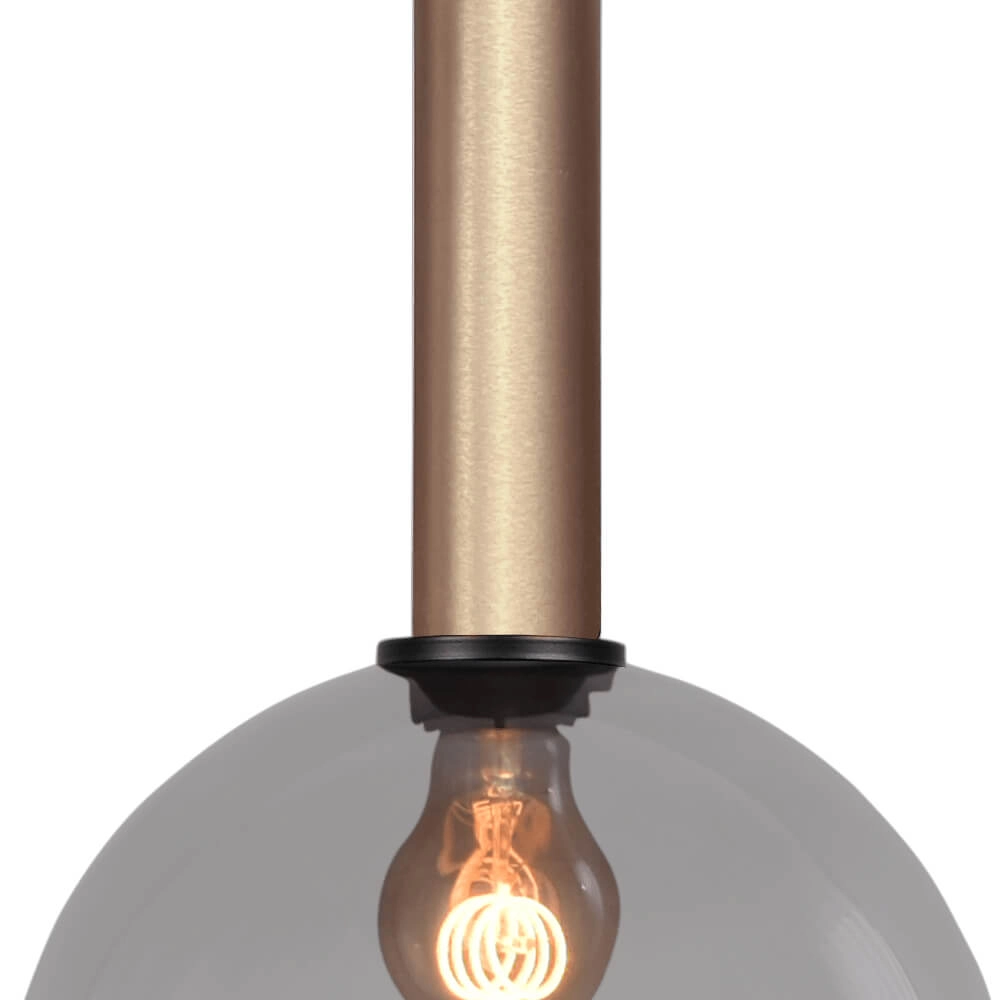 Hanging lamp Ø 25cm Bella 2 Brass gold with smoke glass Masterlight 8718121333977