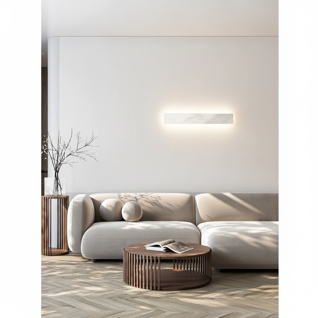 Sleek wall lamp Alyssa white marble