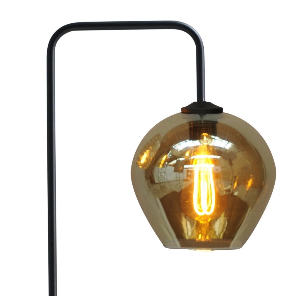 Black floor lamp Quinto with smoke glass Masterlight 8718121245027