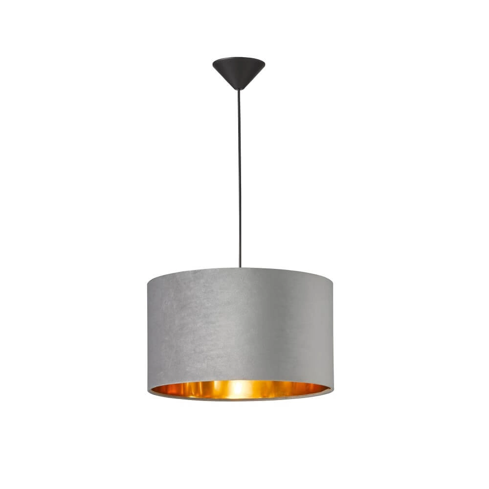 Hanging lamp Aura gray velvet