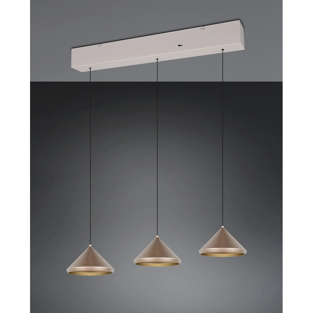 3-light pendant lamp Laguna coffee brown Trio 4017807671056