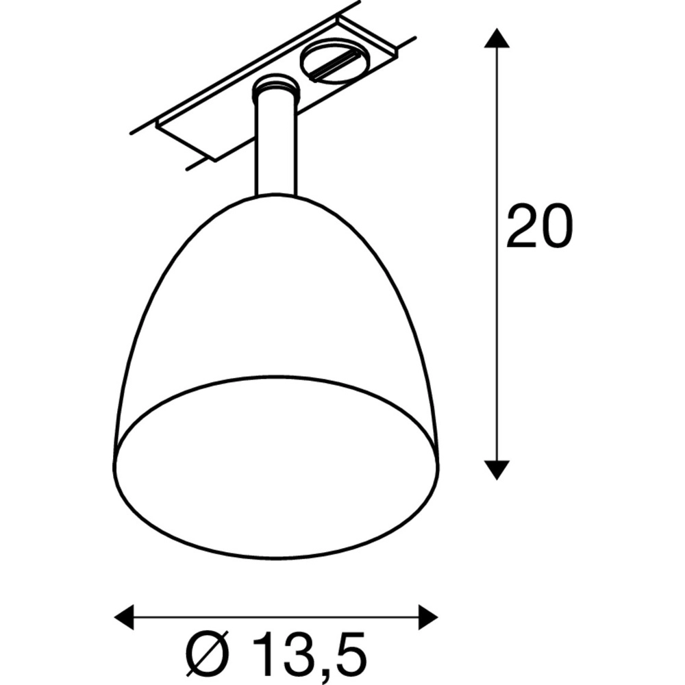 Lamp for rail Para Cone 1-phase aluminum SLV 4024163305167