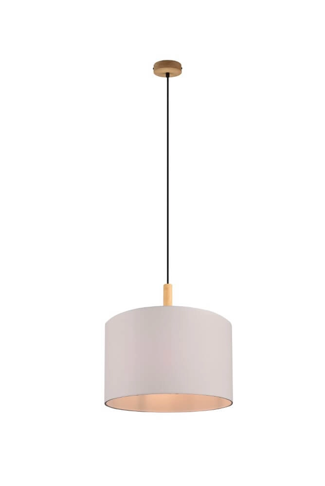 Pendant lamp Korba white with wood brown Trio 4017807502626