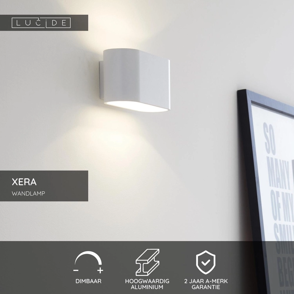 Wall lamp Xera 16cm white Lucide 5411212233691