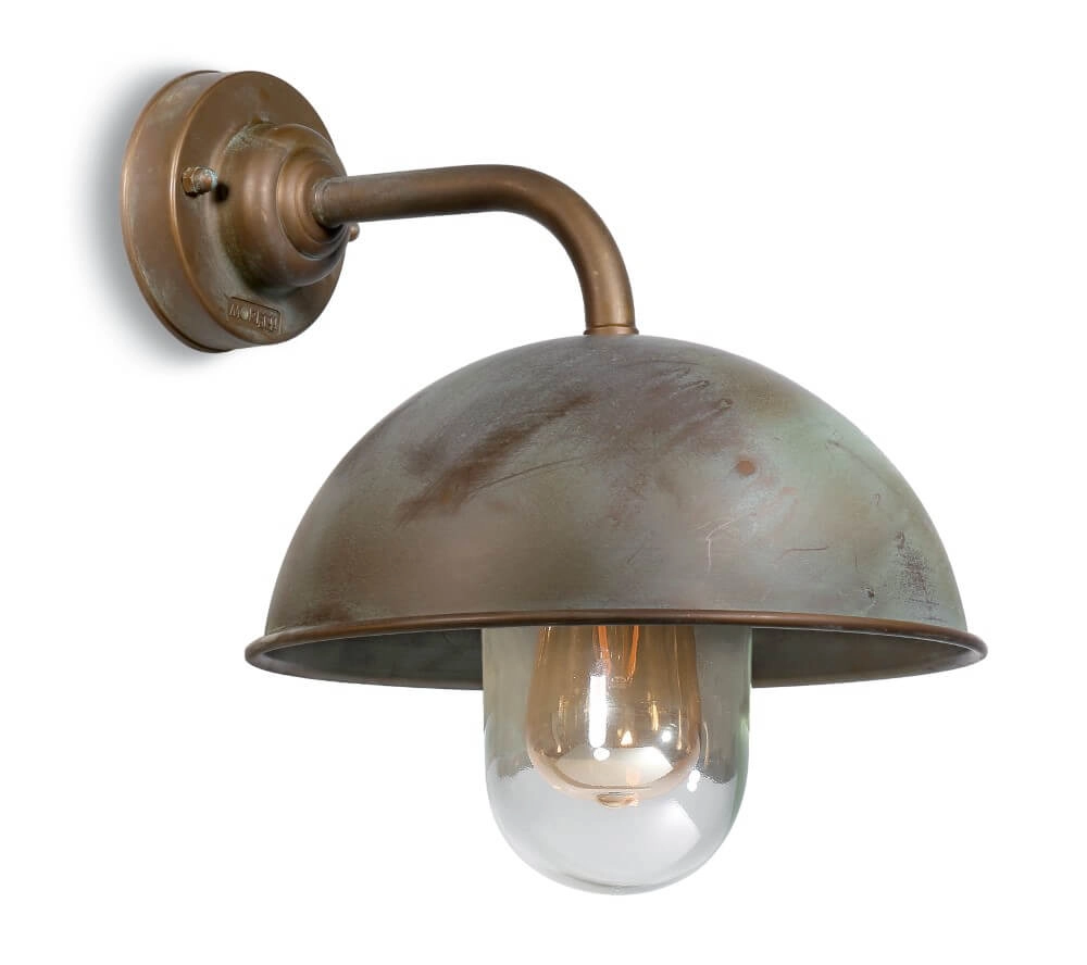 Sleek outdoor lamp Circle aged brass