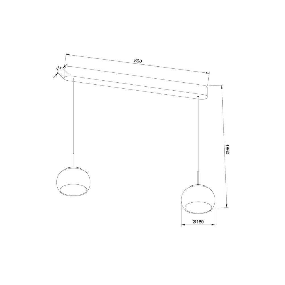 Dining table pendant lamp Bounto with smoke glass Lyora 4255805301210