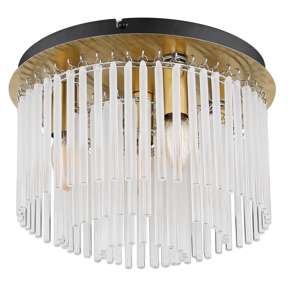 Golden ceiling lamp Gorley with glass Ø 32cm Globo 9007371455805