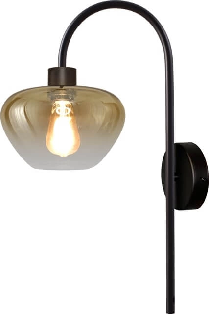 Wall lamp Genua black with gold glass