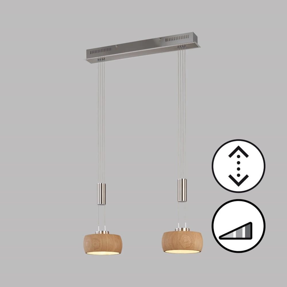 2-light pendant lamp Shine-Wood LED Fischer & Honsel 4003694610742