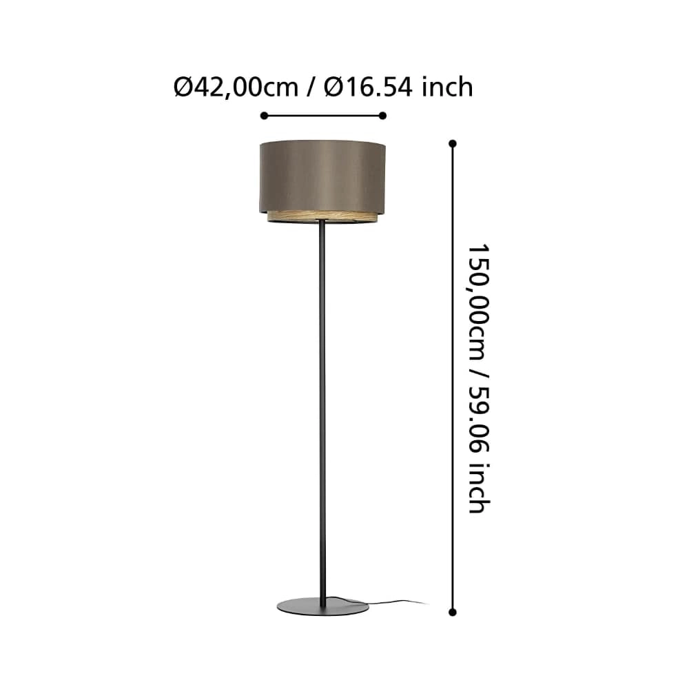 Table lamp Marchena cappucino with wood - Ø 42cm Stars of Light 9008606240098
