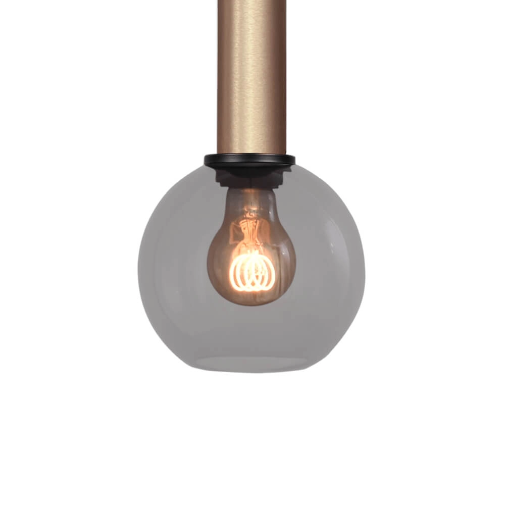 Hanging lamp Ø 15cm Bella 2 Brass gold with smoke glass Masterlight 8718121333953
