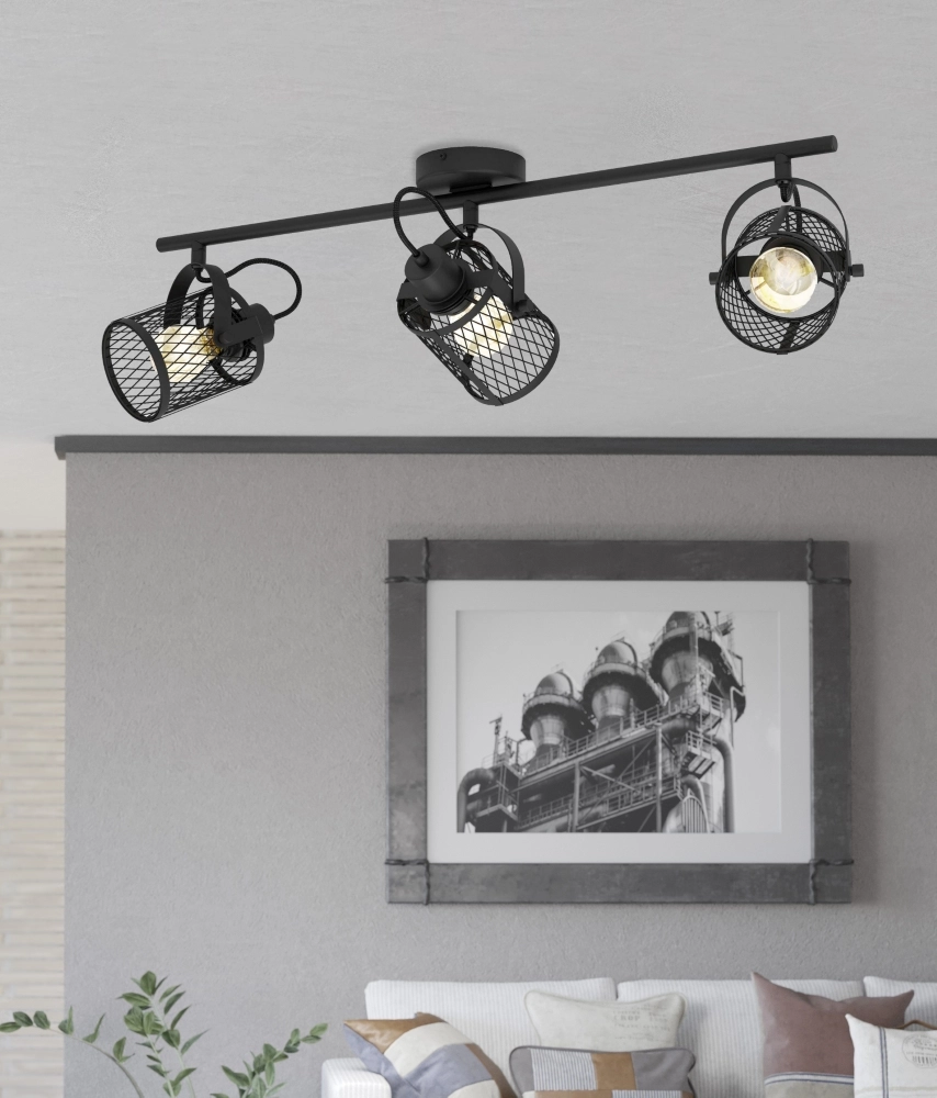 Ceiling lamp Dellow 1 black 3-lights Eglo 9002759312459
