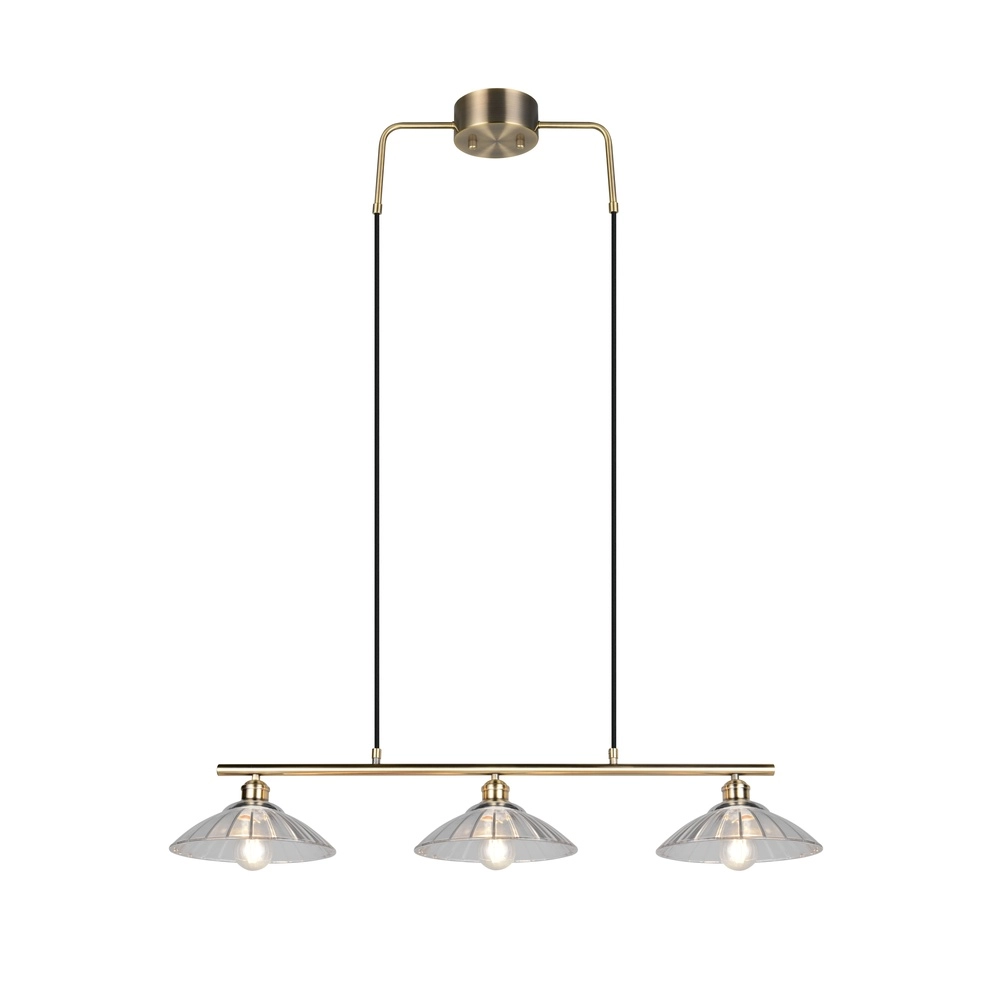 Classic pendant lamp Eluna 3-light old brass Trio 4017807682526