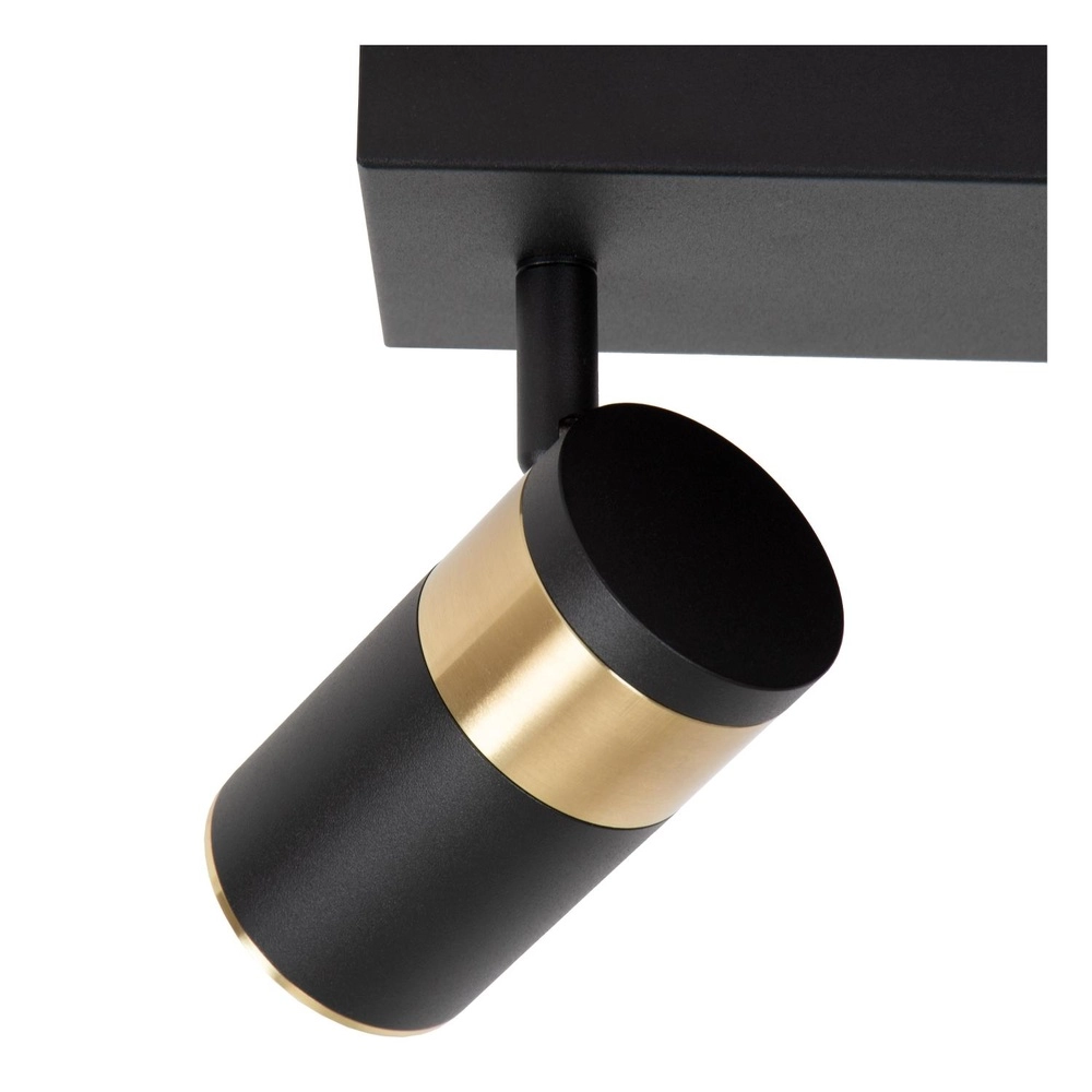 Ceiling lamp Gorik 2-light black with gold Lucide 5411212530981
