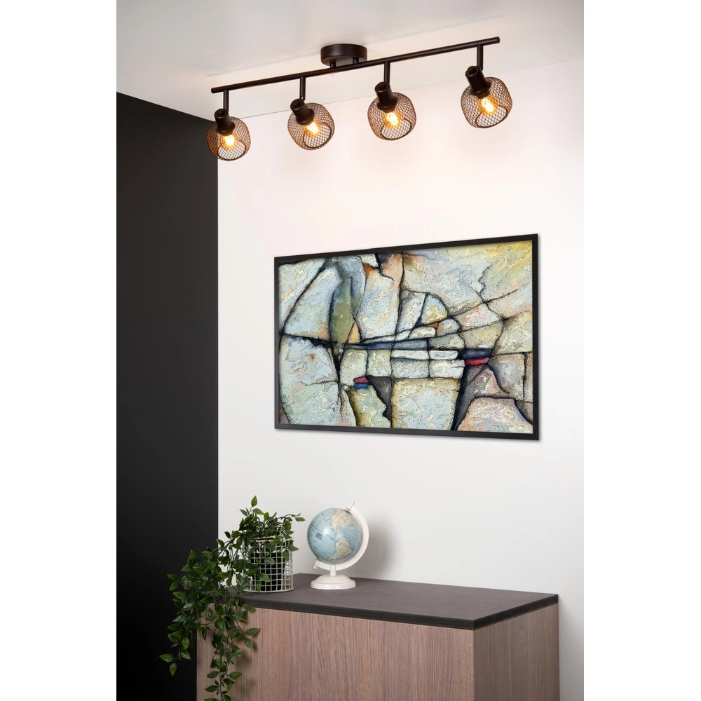 Ceiling light Maren 4-light black Lucide 5411212771117