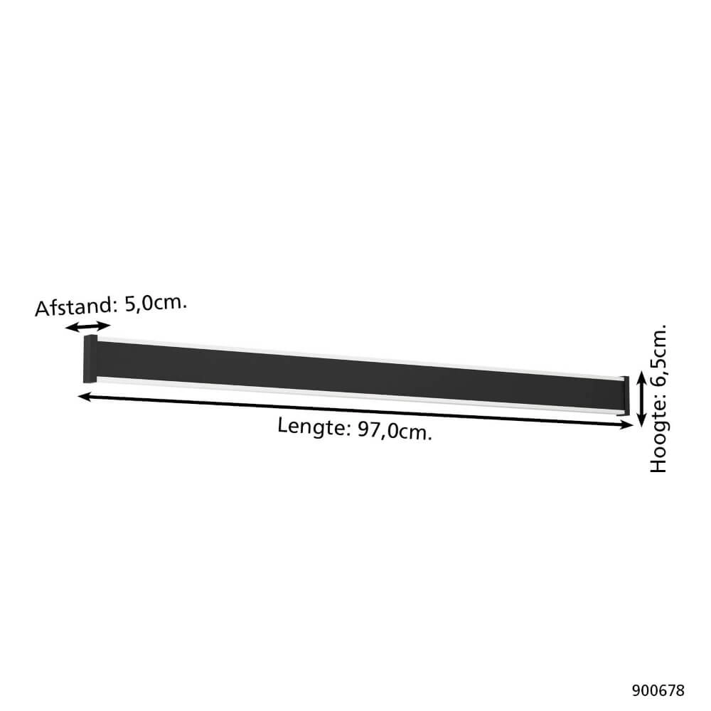 Design wall lamp Neviano 97cm black Eglo 9008606261956