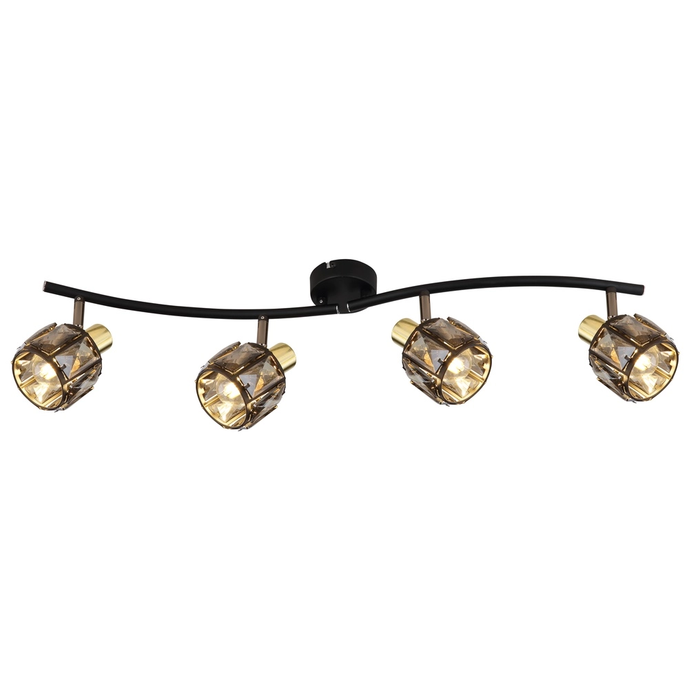 4-light ceiling lamp Indiana Black Globo 9007371443055
