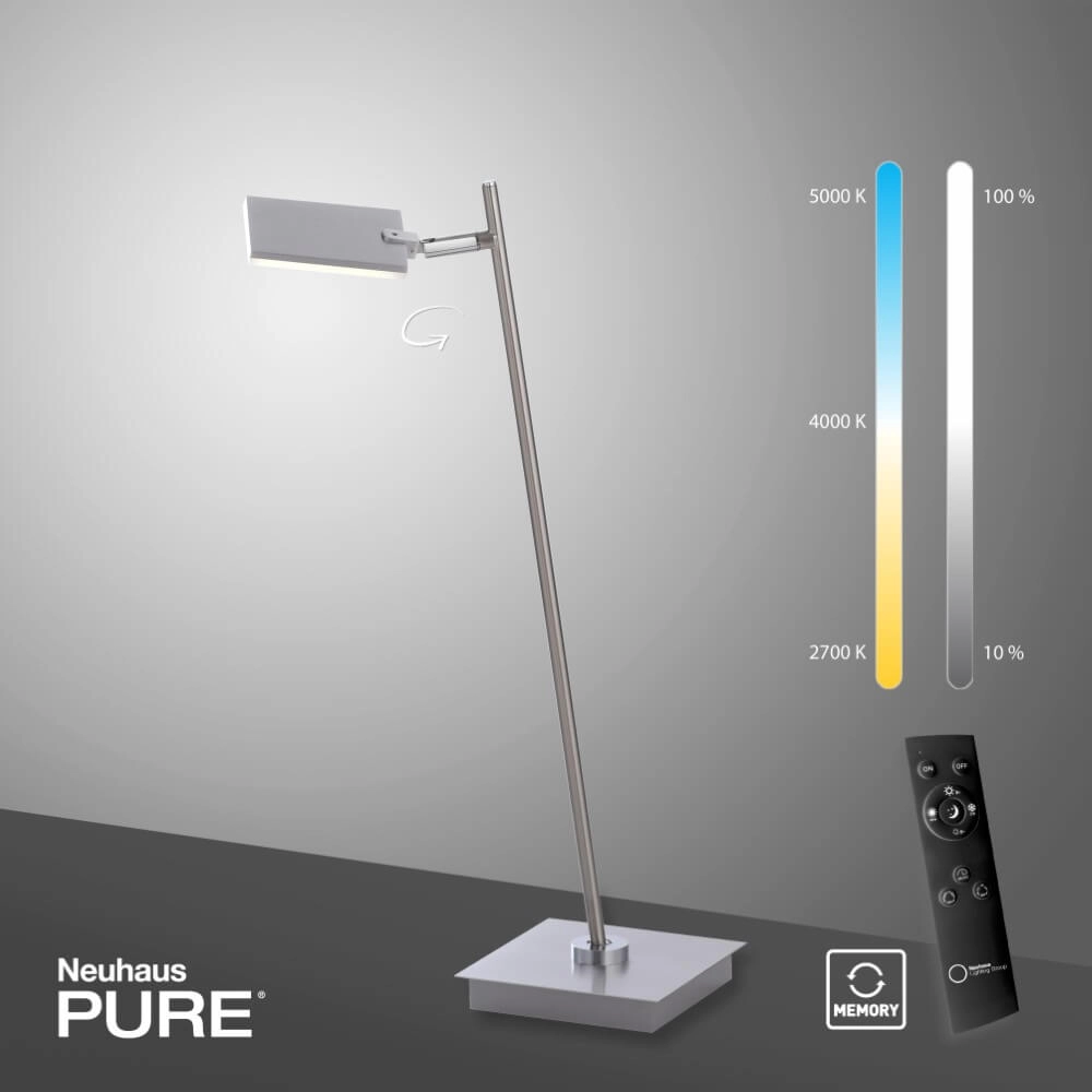 Designer table lamp Pure Mira aluminum Paul Neuhaus 4012248367537