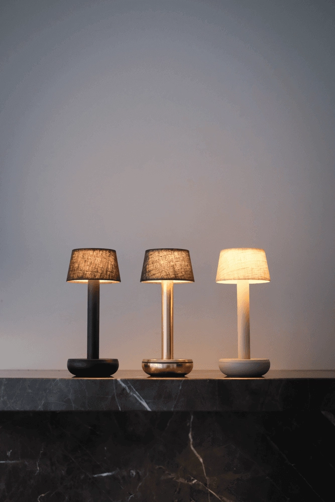 Rechargeable table lamp Two Gold Emerald linen Humble 7446023312356