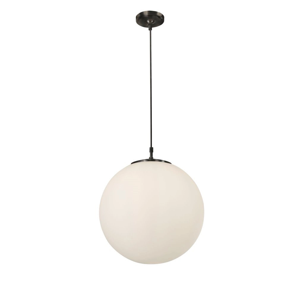 Glass pendant lamp Atom Ø 40cm with black