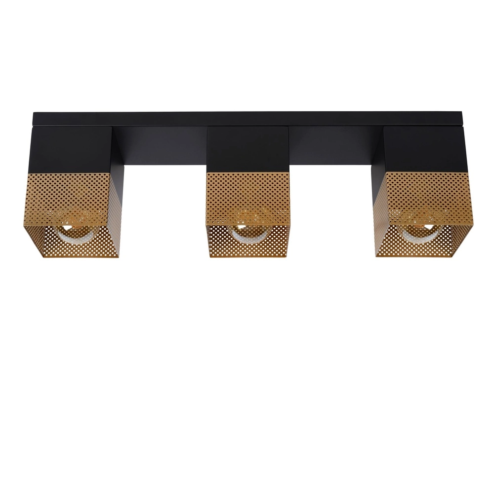 Design ceiling lamp Renate 3-light black with gold