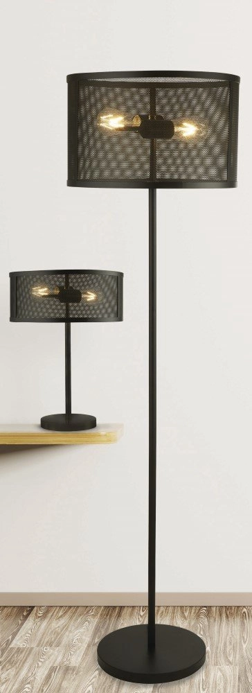 Black floor lamp Fishnet Searchlight 5053423140735