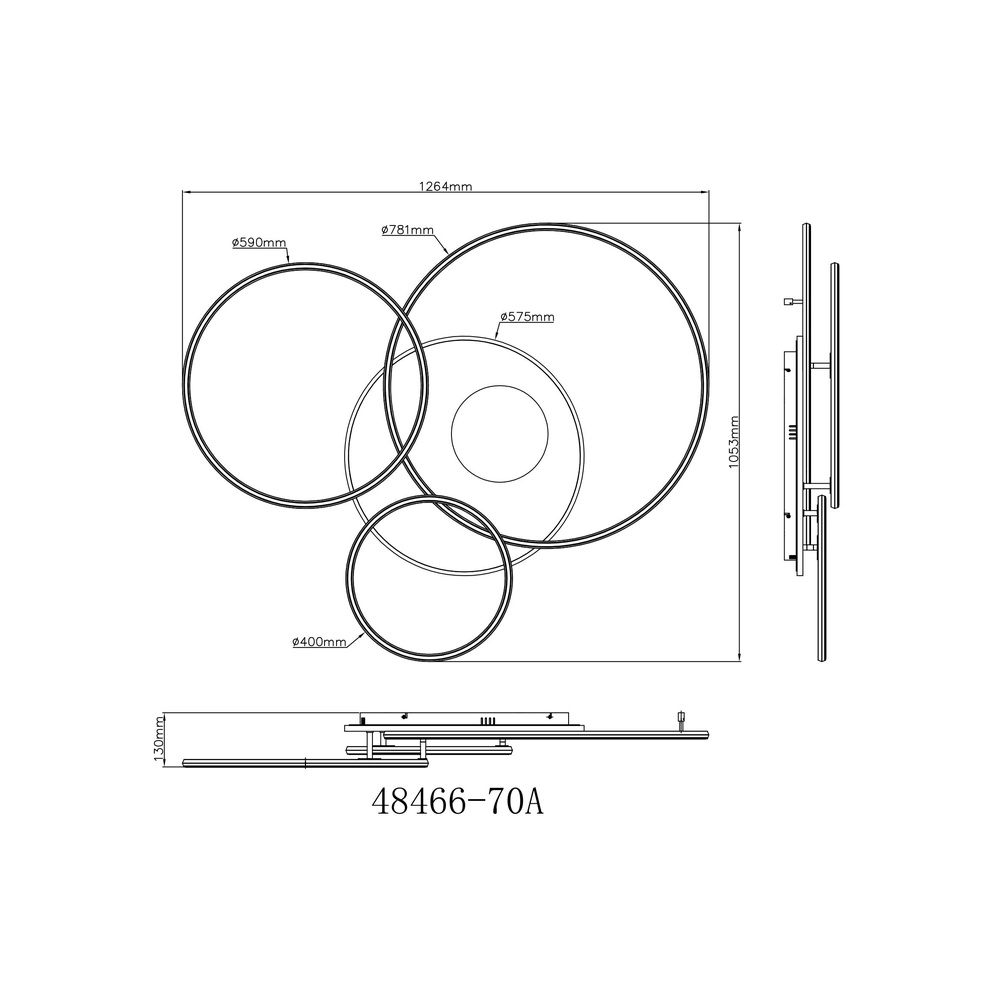 Ceiling lamp Invertina silver grey 126cm Globo 9007371450015