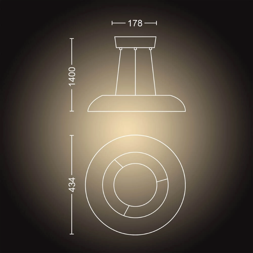 Hanging lamp Hue Amaze - White Ambiance Ø 43.4cm white Philips 8719514341098