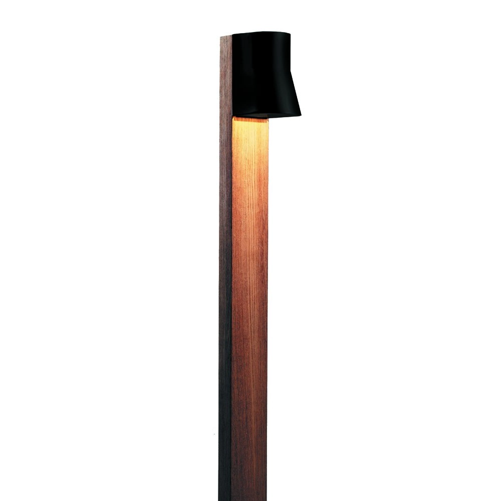 Wooden garden lamp Beacon Teak and black