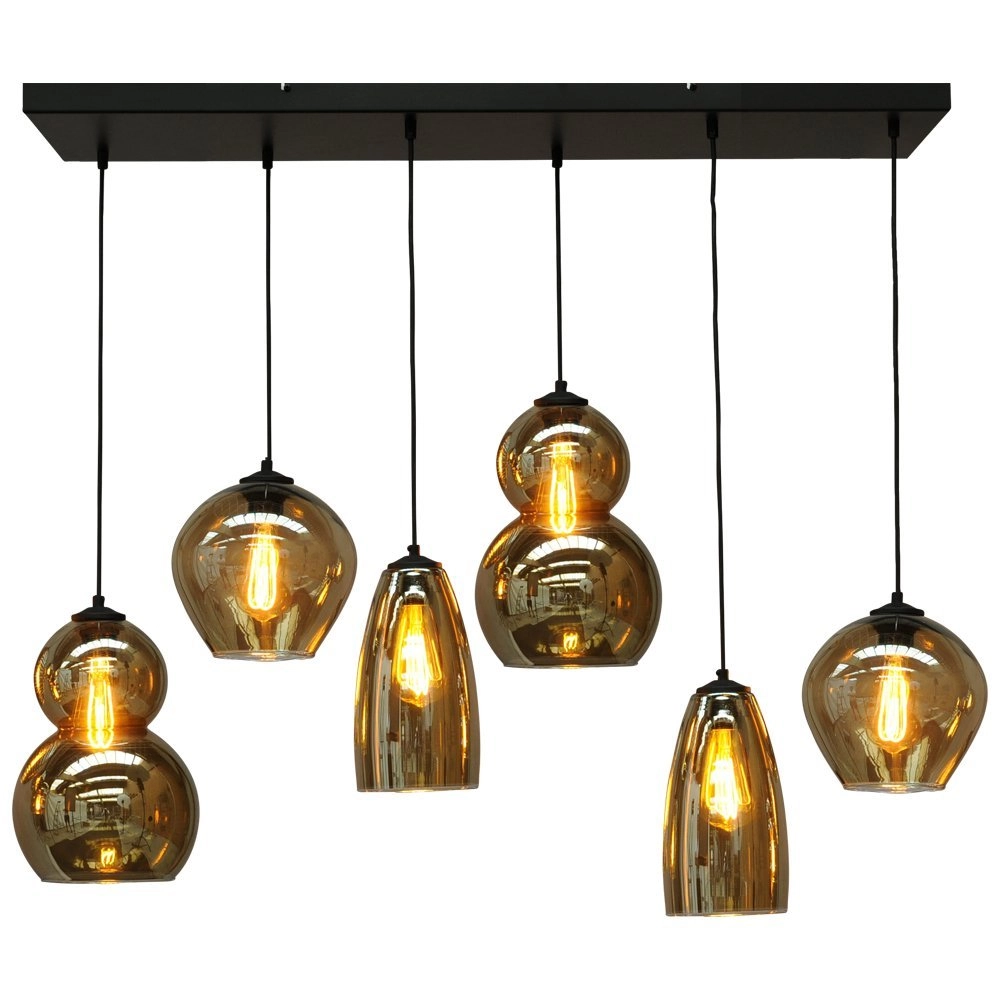 Glass dining room pendant lamp Quinto 6