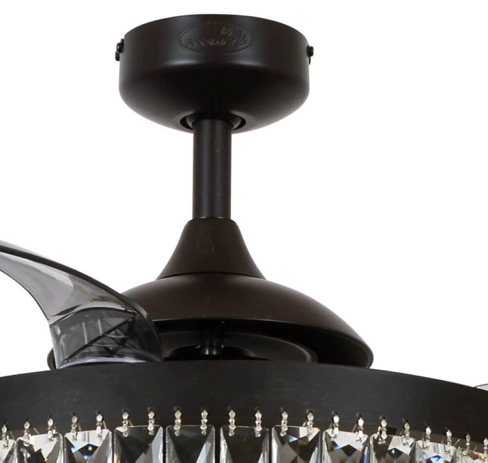 Black ceiling fan with crystal Fanway Veil Ø 122cm Beacon 9333509143970