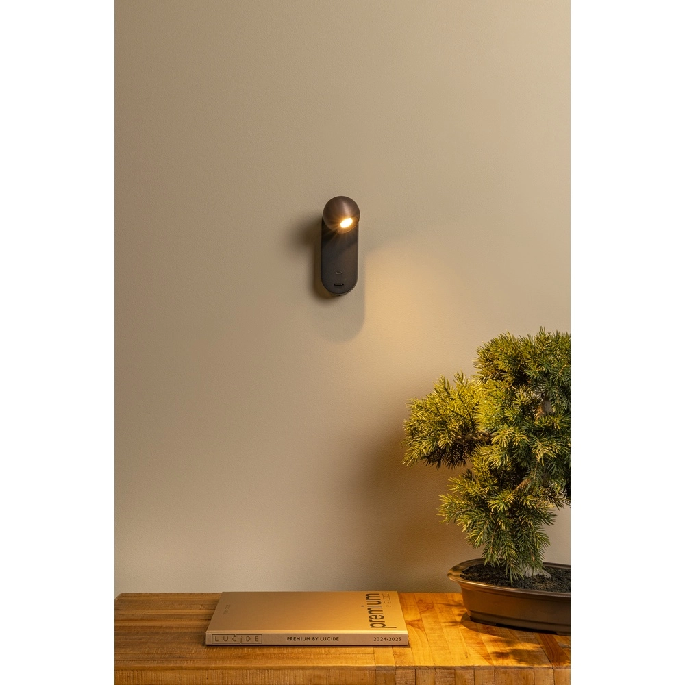 Wall lamp bulb Montana Design coffee brown Premium by Lucide 5411212680136