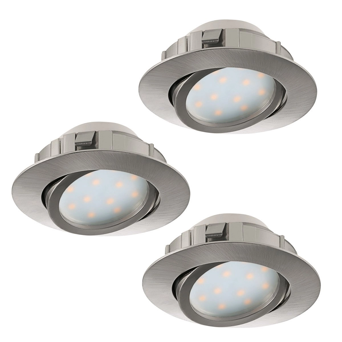 Led ceiling spot Pineda Round (3x) 3x6w - 3000K - 8.4cm nickel