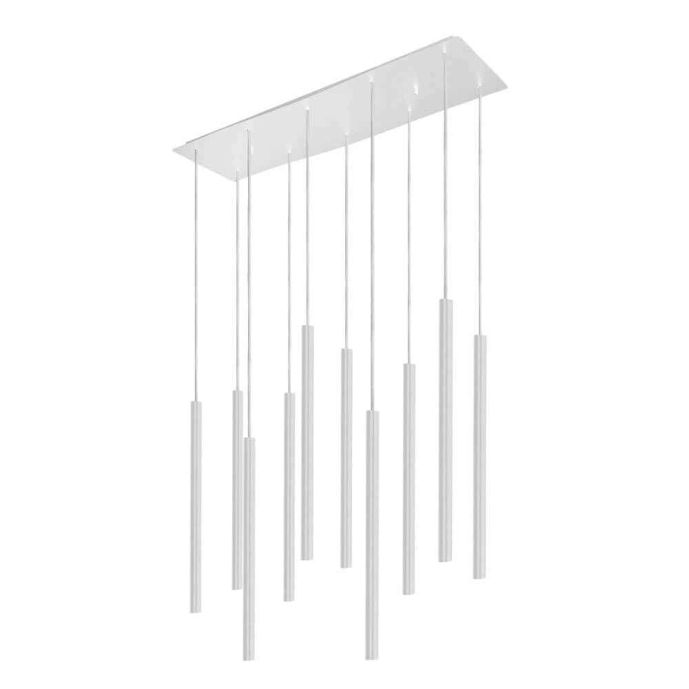 Sleek hanging lamp Laser 10-light white