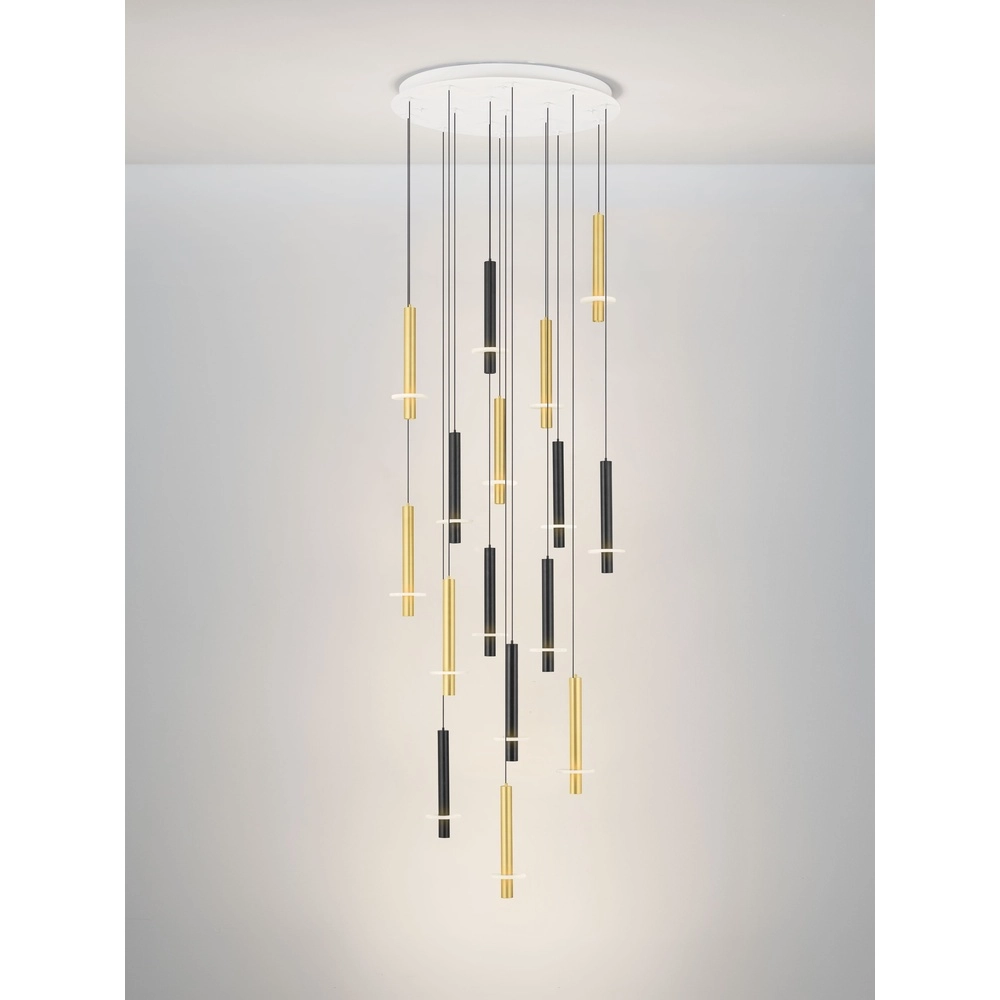 Design pendant lamp Noemi black with white and gold Ø 72cm Lyora 5212063503335