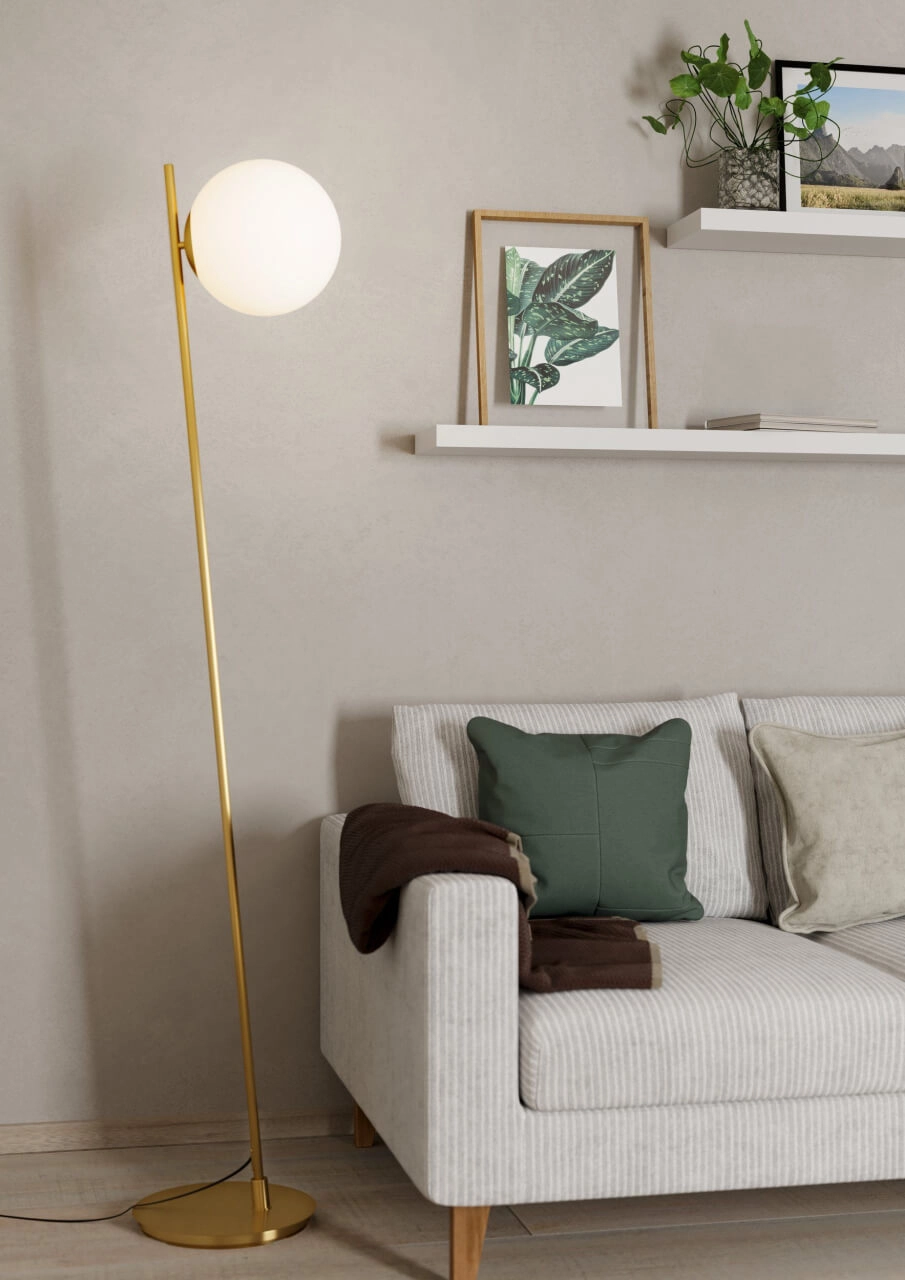 Floor lamp Rondo 4 gold with white sphere Eglo 9008606274451