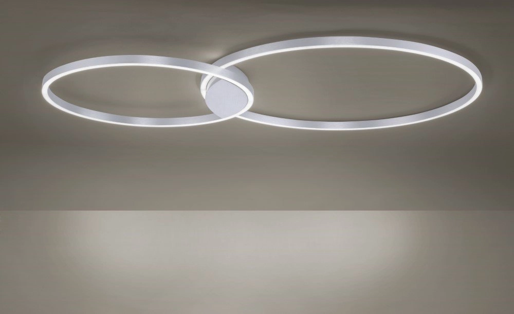 Design ceiling lamp Q-Kate 2-ring 124cm gray Paul Neuhaus 4012248333556