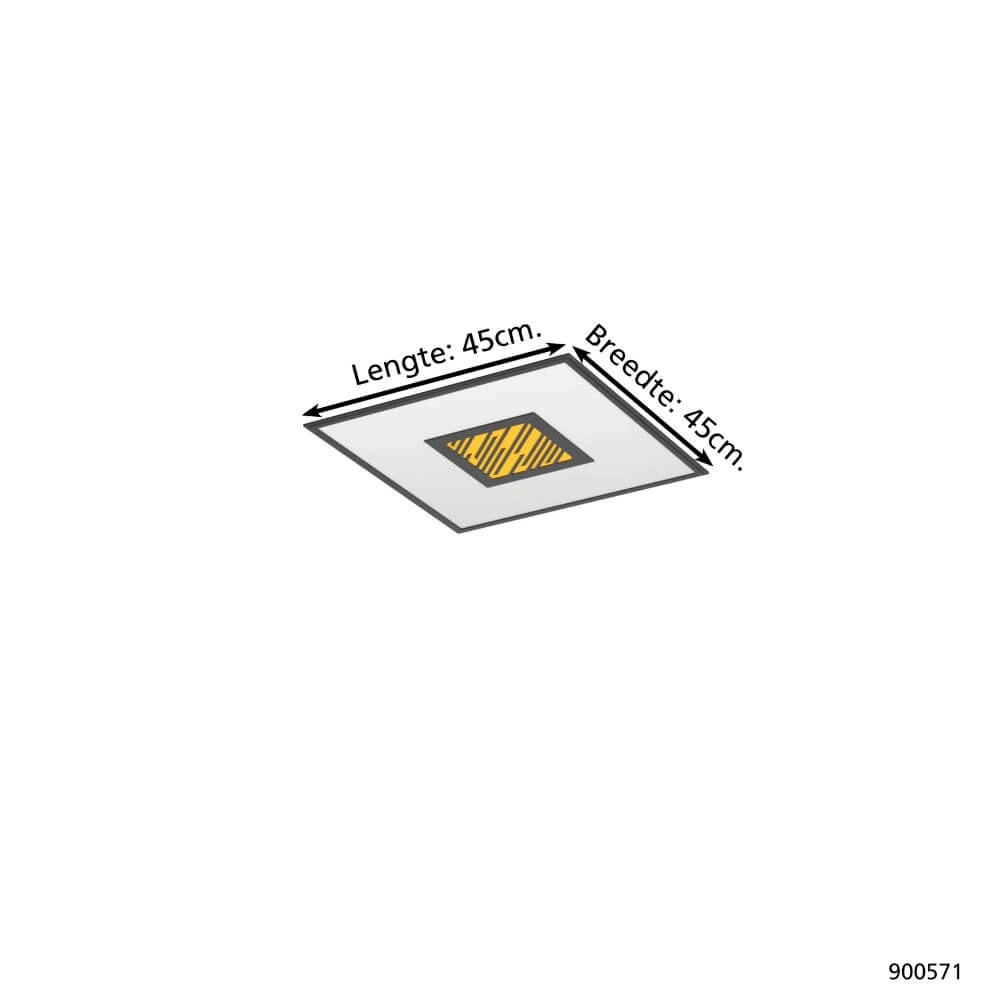 Black LED ceiling light Bordonara 45x45 Eglo 9008606244720