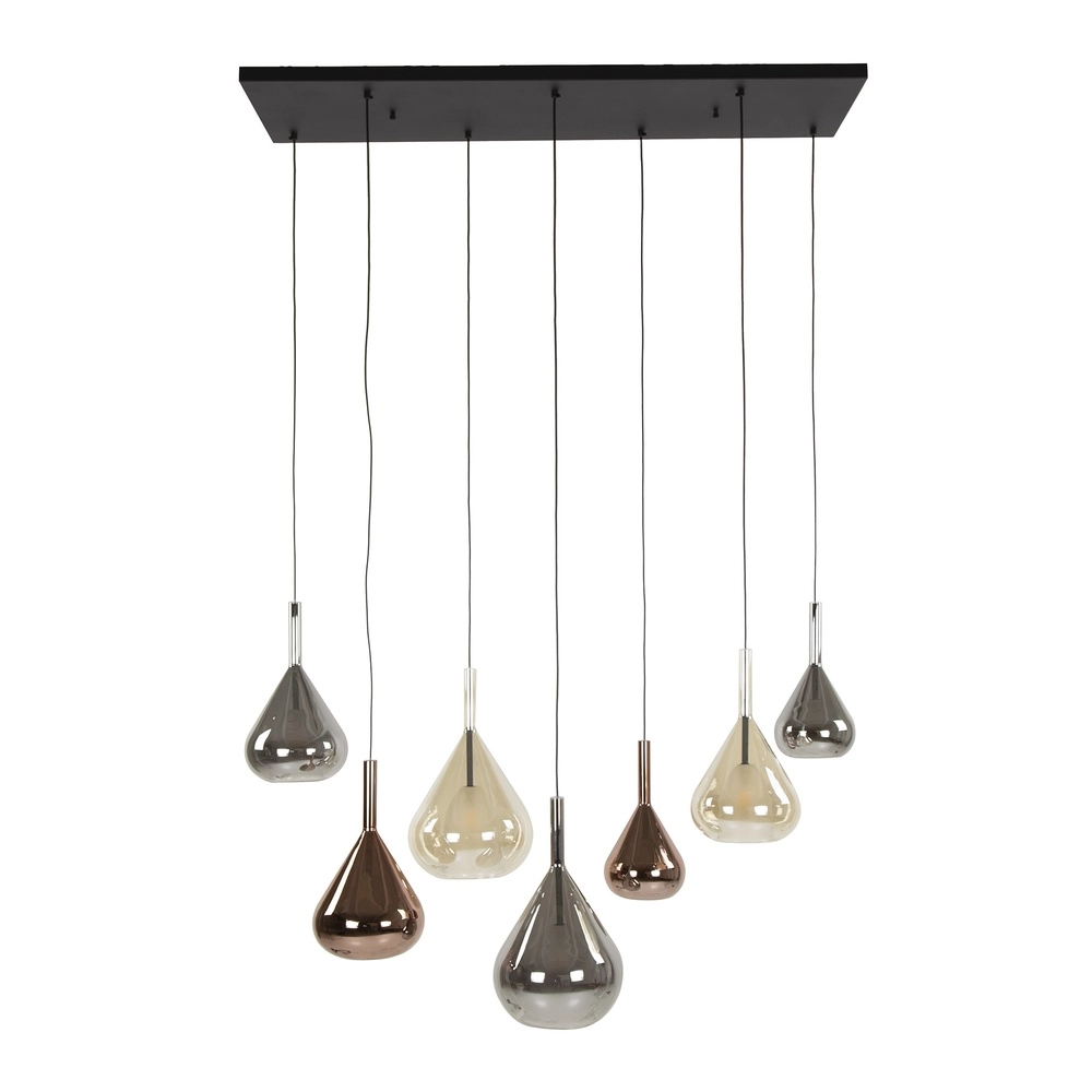 7-light dining table pendant lamp Wings Ø 22cm glass Lyora 8716803511989