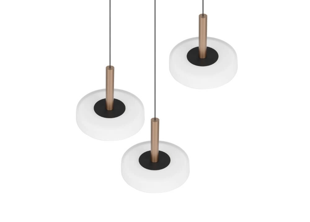 3-light LED pendant light Celeste white glass Trio 4017807627398
