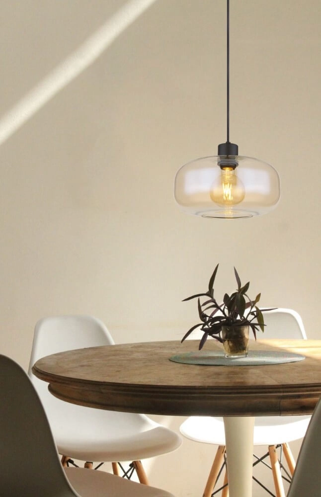 Black pendant lamp Giuseppe Amber glass Globo 9007371444212