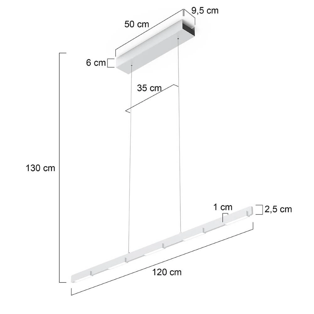 LED office hanging lamp Bloc Stainless steel Steinhauer 8712746148244